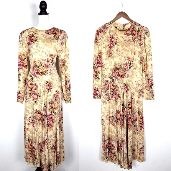 Vintage Dresses & Skirts - Vintage Boho Phoebe Floral Prairie Maxi Dress